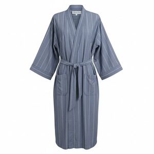 Christian Dior Mens Pinstripe Robe Cotton Vintage Quiet Luxury OS